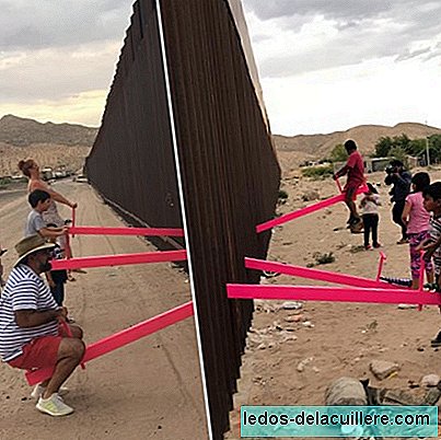 They put three rockers on the border between Mexico and the United States, so that children can play together