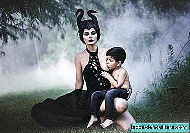 Maleficent's self-portrait breastfeeding her three-year-old son who conveys a powerful message about breastfeeding