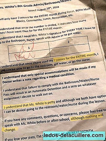 The absurd viral note of a teacher who limits permission to leave class to two per month