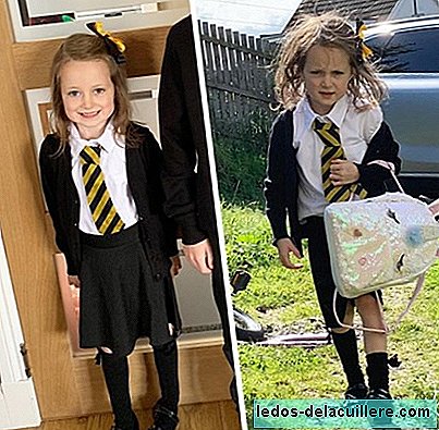 The viral photograph of a girl after her first day of school, which shows us how hard the "back to school" can be