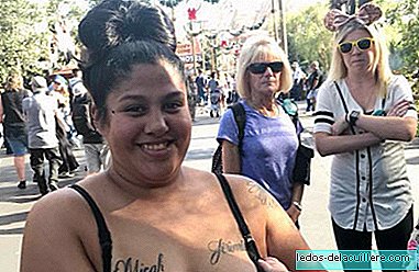 The reaction of a mother breastfeeding her son at Disneyland when he noticed that two women saw her badly