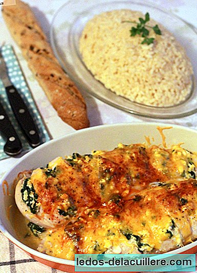 Chicken breasts stuffed with cottage cheese and spinach. Recipe for the whole family