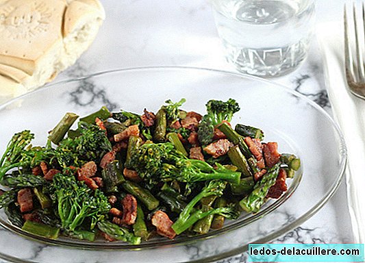 Sauteed bimi and asparagus. Light recipe ideal for dinner