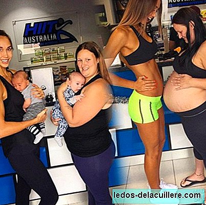 They are still very different: the fitness mom recreates the viral photo with her friend, this time with the baby