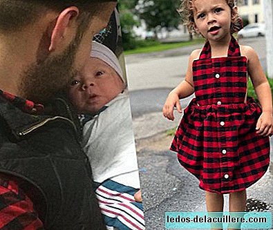 A mother turns the shirt her husband wore when his daughter was born in a very special dress for the little girl