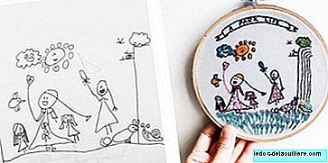 A mother turns children's drawings into beautiful and colorful embroidery