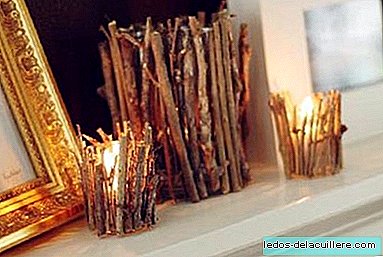 Mukavat kynttilänjalat, joissa on kuivat oksat lasten kanssa tekemistä varten