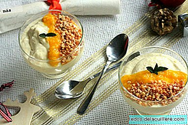Mascarpone cream and mango. Christmas dessert for pregnant women
