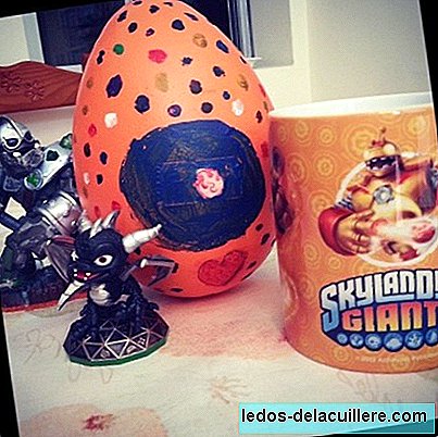 Decorate an Easter egg in the style of the Skylanders