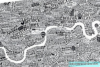 Plakat, ki prikazuje zemljevid britanske literature, postavljen v Londonu
