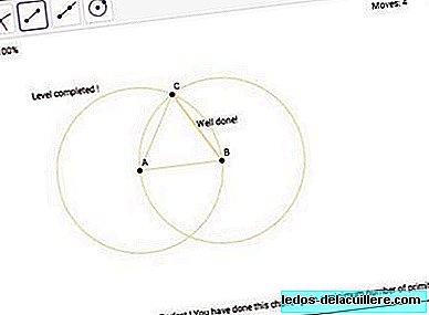 Euclides: the game is an application on the Internet to practice basic geometry using virtual ruler and compass