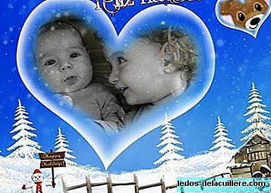 Christmas congratulations with children's photo