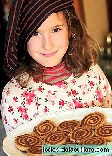 Spiral butter and chocolate cookies. Recipe to make with children