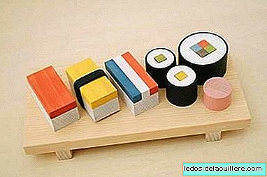 Permainan kayu untuk memulakan anak-anak kecil untuk sushi