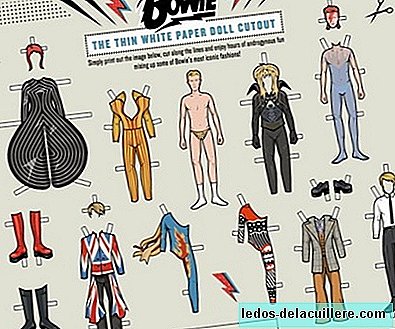 Spielen Sie Ausschnitte mit Designs, die vom Künstler David Bowie inspiriert wurden