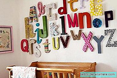 Alphabet letters to decorate the walls of the baby's room