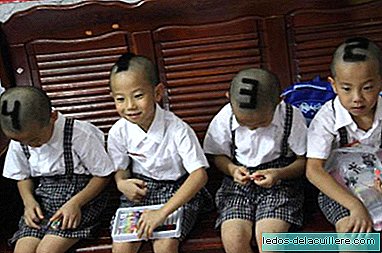 The parents of some quadruplets cut their hair with numbers to differentiate them
