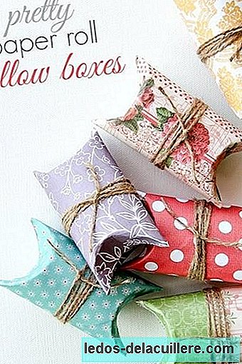 Craft with cardboard rolls and scrapbook paper: beautiful decorated boxes