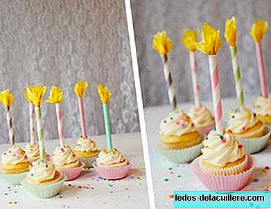 Crafts with children: paper candles to decorate cupcakes and cakes