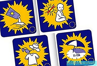 Pictograms about the dangers of sun exposure