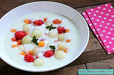 Melon and fruit soup. Summer recipe