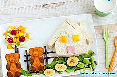 A delicious snack for two or more children: Landscape of fruits and Teddy LULU