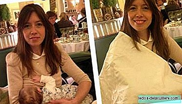 A mother is forced to cover with a napkin her baby sucking in a London hotel
