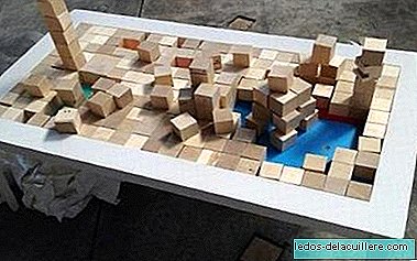 A coffee table with building blocks