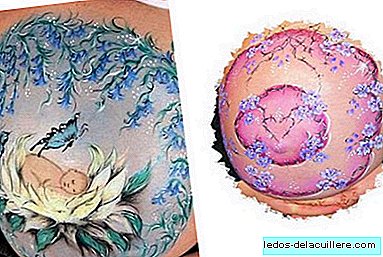 "Body Painting" in de buik van zwangere vrouwen