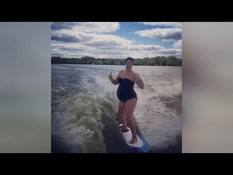 The pregnant woman who surfed until nine months of gestation