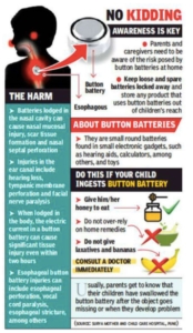 Pas négligeant: les piles boutons sont un danger pour les enfants